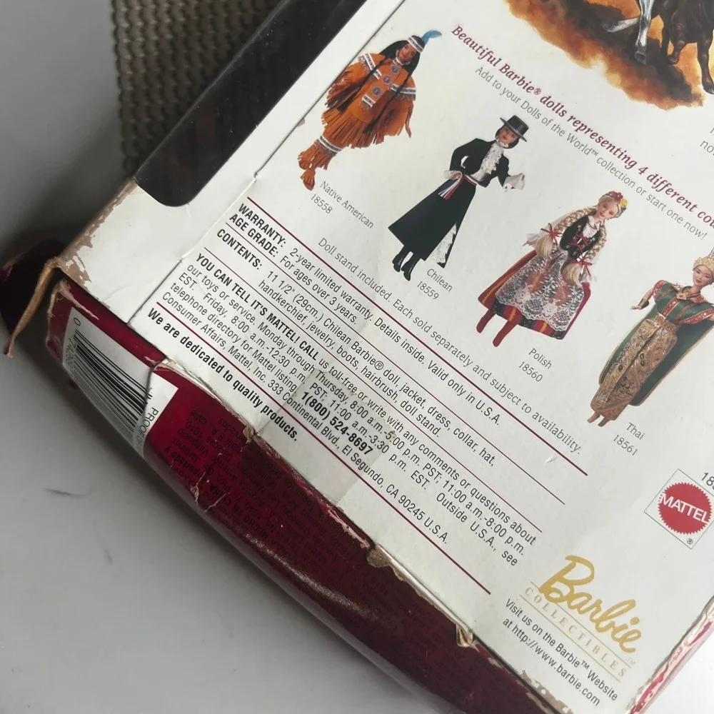 Mattel 1997 Chilean Barbie Dolls of the World Collector Edition 18559 NIB